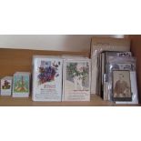 Assorted postcards, photographs and German Lustige Bilder (comic cards),