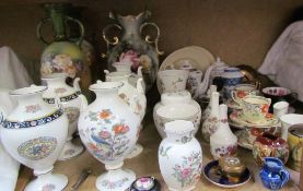 Assorted Wedgwood porcelain vases, together with floral decorated part coffee set,