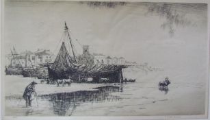 W Douglas MacLeod Spanish Coast An etching Together with a companion "Approach to Chioggia"