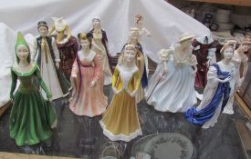 Assorted Coalport figures including House of York, House of Tudor, House of Lancaster,