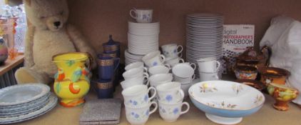 A Wedgwood embossed Queen's ware part dinner set together with a Portmeirion part coffee set,
