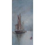 19th century British School Boats in a harbour Watercolour Together with four other paintings