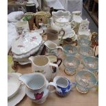A Duchess Greensleaves pattern part tea set together with a musical jug, Hornsea vase,