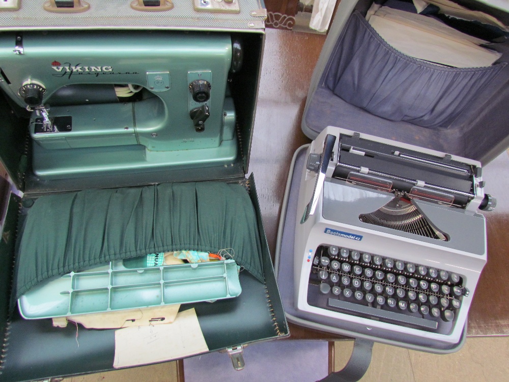 A Boots Model 42 type writer together with a Husqvarna Viking sewing machine - Image 2 of 2