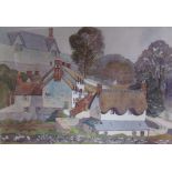 Gwyn Richards St Fagans Watercolour Signed Together with another of Chedworth by the same hand,
