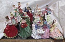 Assorted Royal Doulton figures including Merry Christmas, Fragrance, Autumn Breezes,