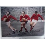 A Welsh Rugby Legends photographic montage signed by J.P.R.