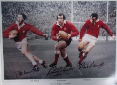 A Welsh Rugby Legends photographic montage signed by J.P.R.