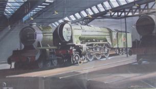 Archie Jones Locomotive Watercolour Signed