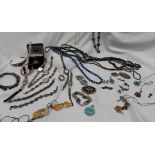 Assorted bead necklaces,