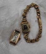 A Lady's 18ct yellow gold wristwatch,