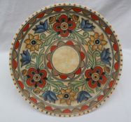 A Crown Ducal, Charlotte Rhead pottery charger decorated with orange,