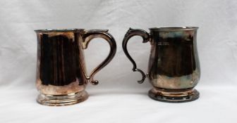 An Elizabeth II silver tankard, Sheffield, 1977, together with a George V silver baluster tankard,