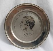 A limited edition 272/1500 hallmarked silver Prince Charles 30th birthday plate,