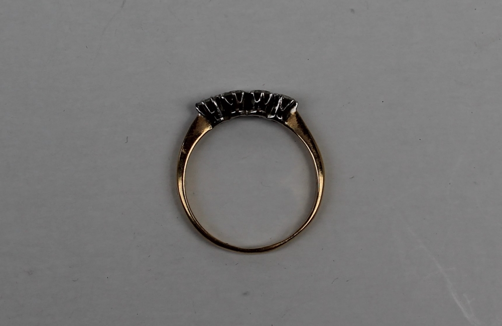 A four stone diamond ring, - Image 3 of 3