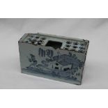 An 18th century blue and white Delft flower brick,
