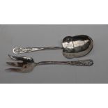 A pair of George VI silver salad servers, Sheffield, 1948,