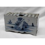 An 18th century blue and white Delft flower brick,