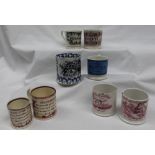 Children's china - A 19th century pottery name mug, for Joseph, together with three other name mugs,