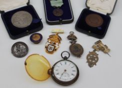 A George V silver open faced pocket watch,