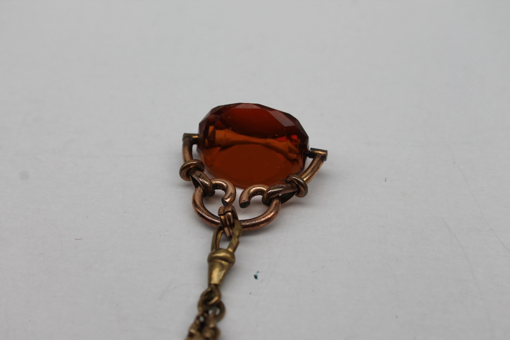 An amber bead necklace with spherical beads together with an expanding bracelet a rotating fob seal - Image 7 of 7