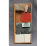 Islwyn Watkins (Welsh 1938-2018) Greys and Orange Painted wood etc Artists label verso 36.
