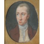 19th British School Head and shoulders portrait of a gentleman Oval Pastels 23 x 18cm