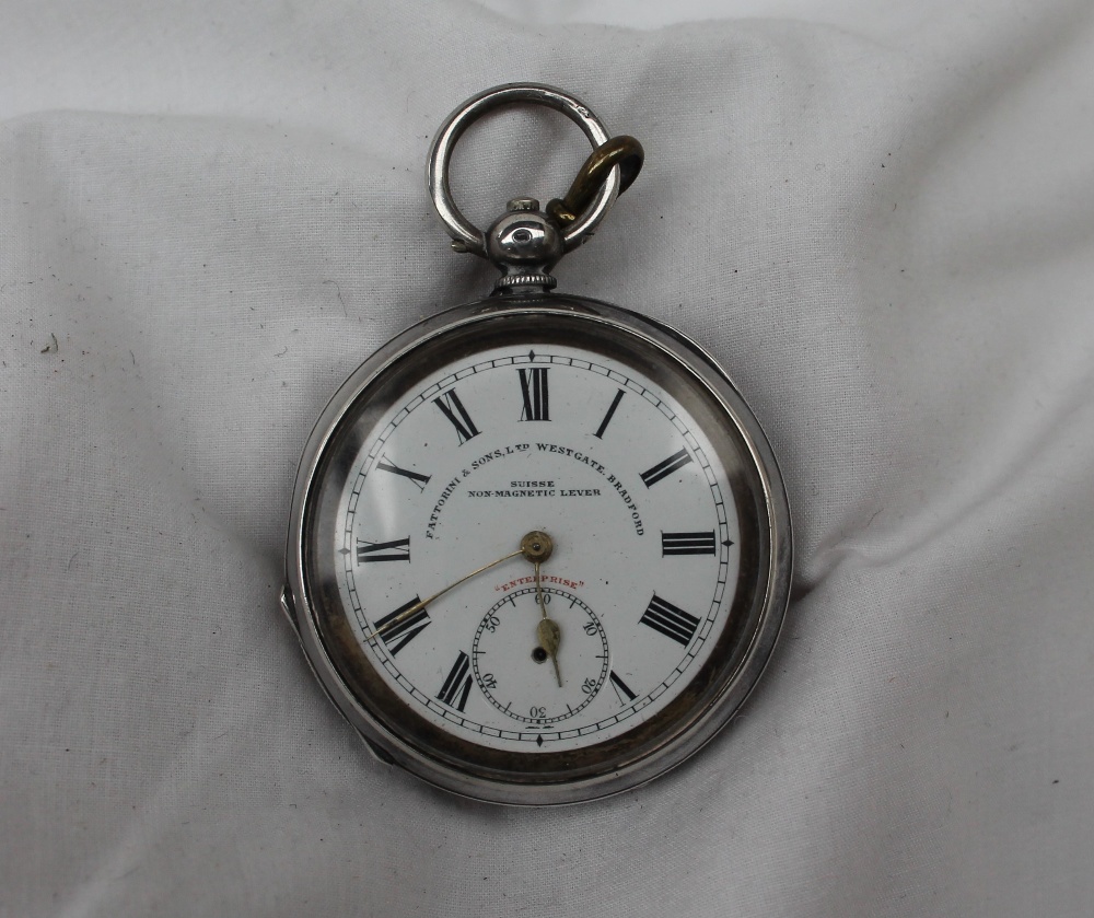 A continental silver open faced pocket watch, - Image 2 of 3