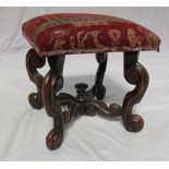 A 17th century style oak stool,