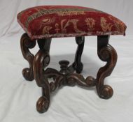 A 17th century style oak stool,