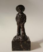 After Julius Schmidt Felling A boy in a sailors outfit Bronze Signed to the base On a variegated