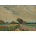 McKay Farmland Scene Oil on board Signed 50 x 68cm Whitgift Gallery label verso