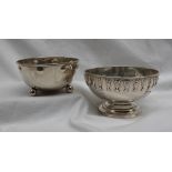A Victorian silver sugar basin of circular form, with bell flower drops on a spreading foot, London,