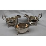 A pair of Victorian silver sauce boats, Birmingham, 1856,