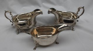 A pair of Victorian silver sauce boats, Birmingham, 1856,