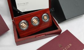 The Royal Mint - The Sovereign 2018 three coin gold proof set, No.