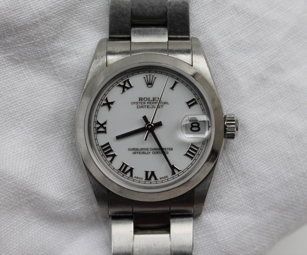 A Lady's Rolex Oyster perpetual Datejust superlative chronometer, with a white dial, - Bild 2 aus 5