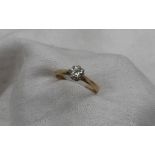 A Solitaire diamond ring, the round brilliant cut diamond approximately 0.