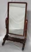 A Victorian mahogany cheval mirror,