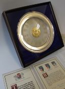 Danbury Mint - A silver commemorative plate authorised by the College of Arms on the occasion of