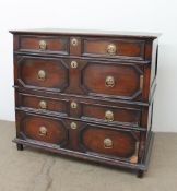 A 17th century oak chest of drawers,