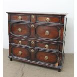 A 17th century oak chest of drawers,