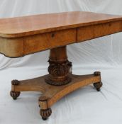 A Victorian burr walnut centre table,