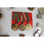 A Russian medal group including WWII medal for meritorious service in battle,