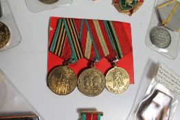 A Russian medal group including WWII medal for meritorious service in battle,