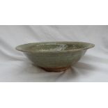 A large Chinese Lung-h'uan Southern Celadon stoneware bowl,