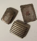 A Victorian silver card case of rectangular form,