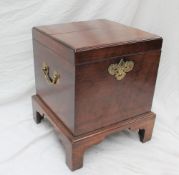 A George III mahogany cellaret of square form,