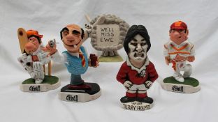 A John Hughes pottery Grogg of Terry Holmes in rugby kit,