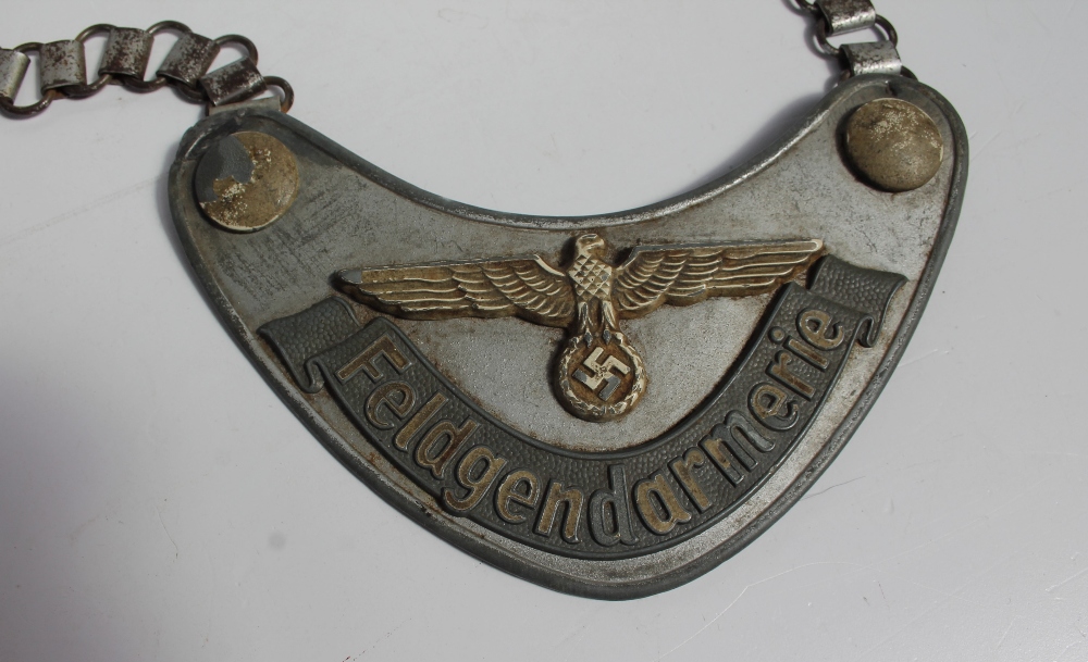 A German WWII Field Police Gorget with chain - Image 2 of 3
